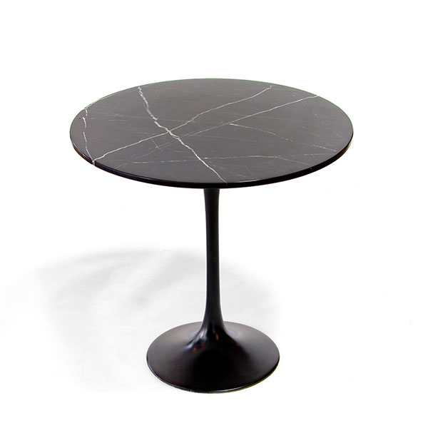 【ジェネリックプロダクト】 チューリップコーヒーテーブル ラウンドサイドテーブル大理石ブラックの画像 #1